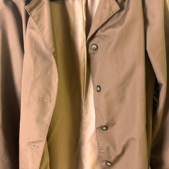 Unbranded M Polyester Brown Button-Up Womens Trench Coat No Lining With Pockets - Picture 8 of 10